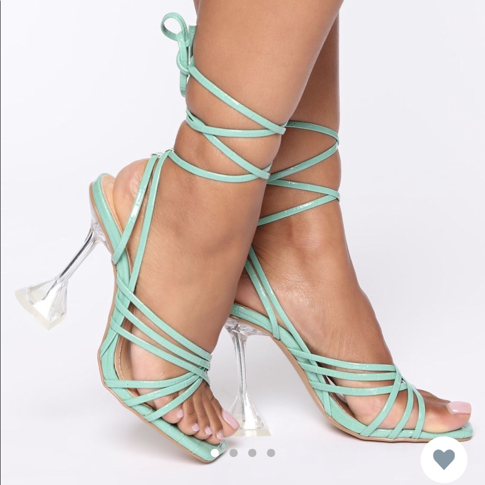 Mint green heels